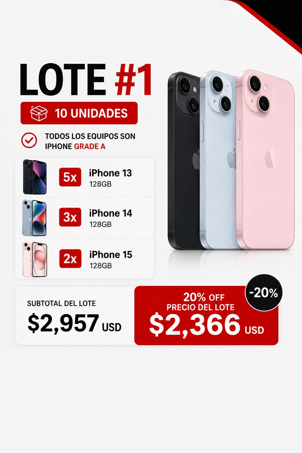 Lote #1 iPhone Grade A