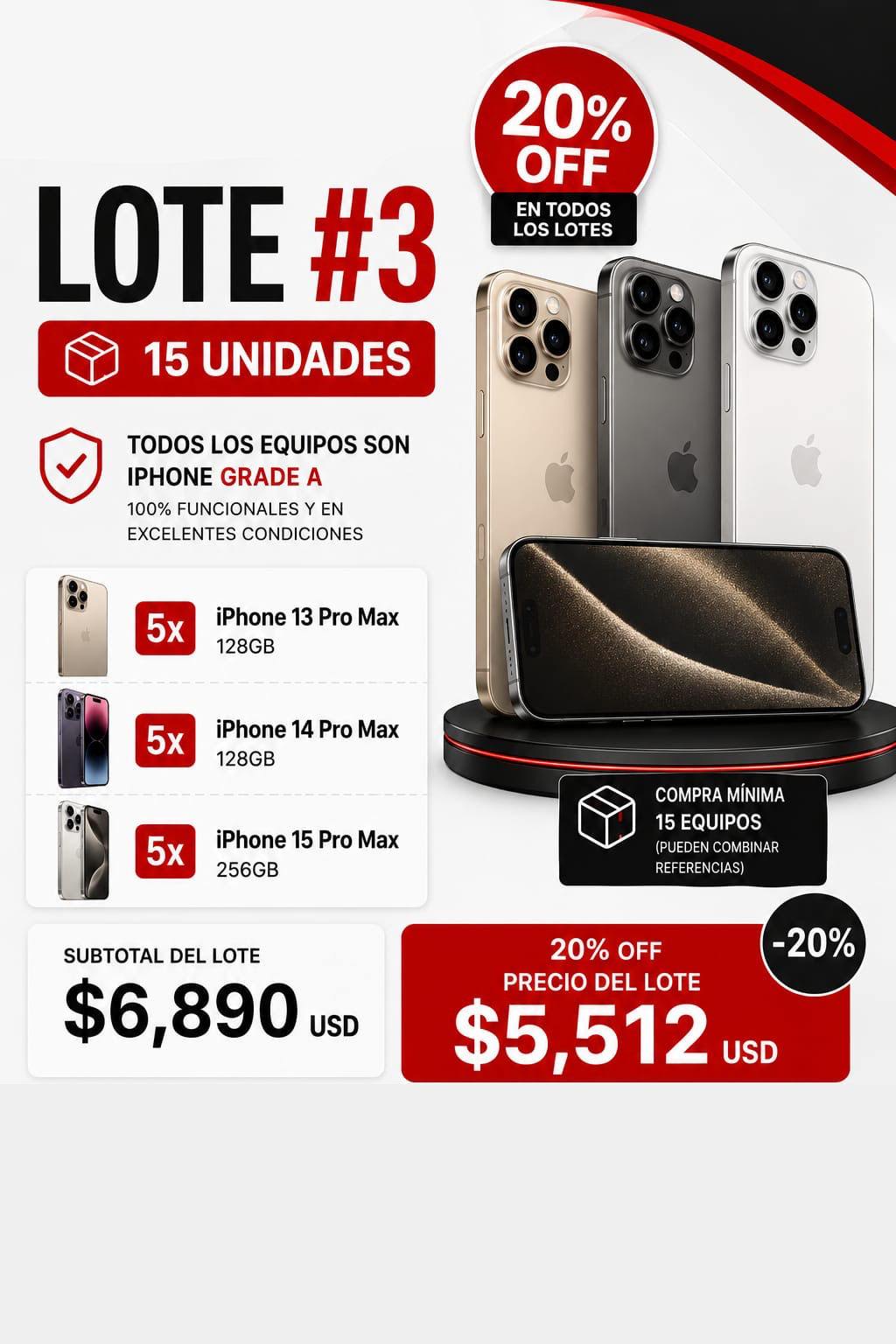 Lote #3 iPhone Grade A