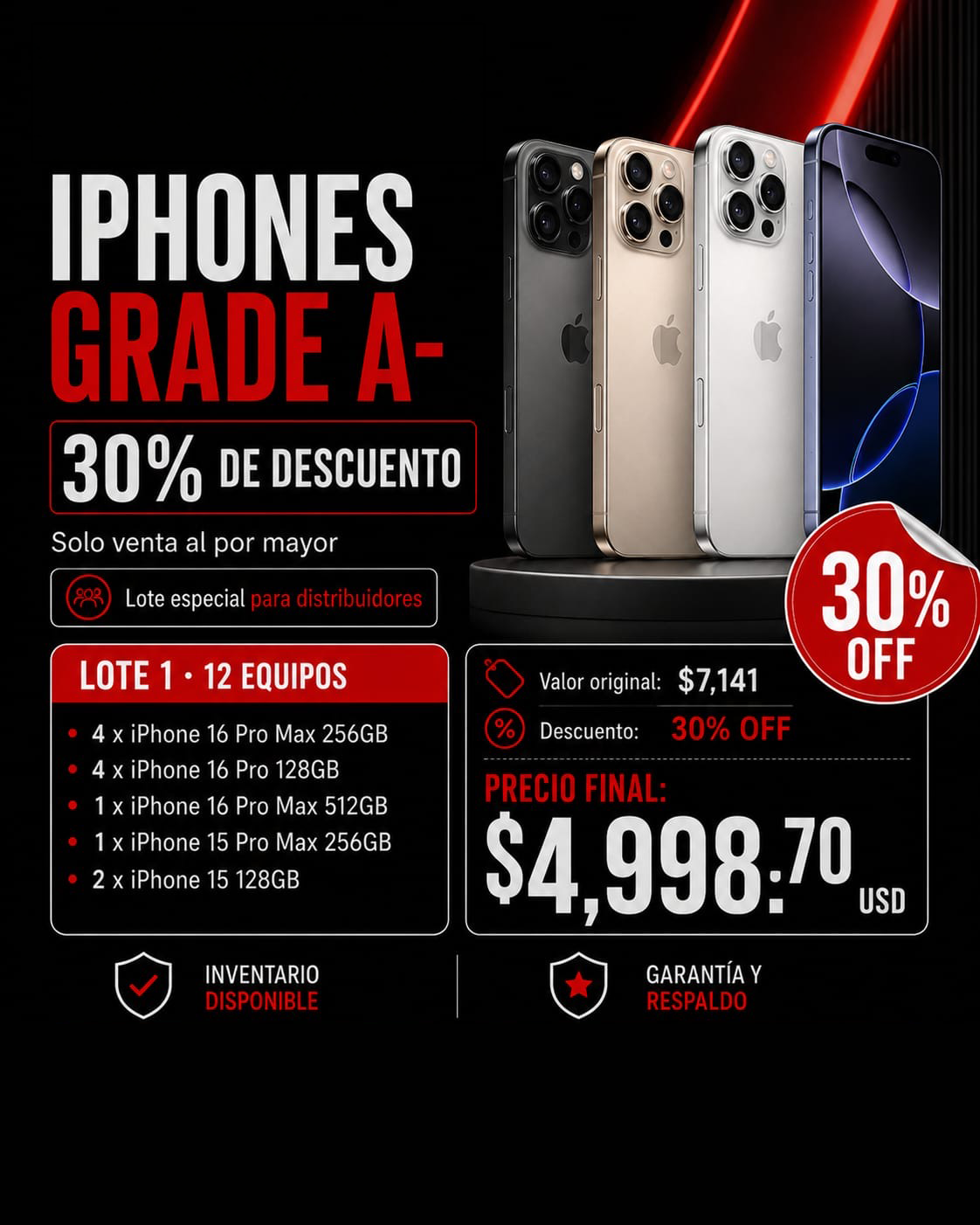 Lote #1 iPhone Grade A-